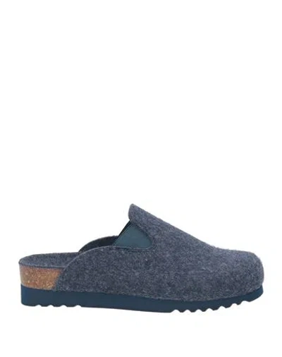 Scholl Bioprint Woman House Slipper Navy Size 7 Textile Fibers In Blue
