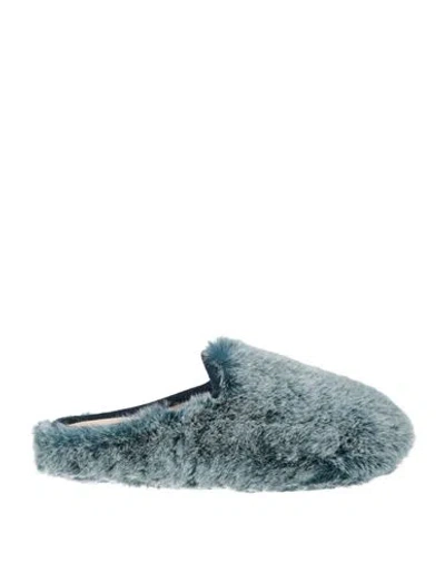 Scholl Bioprint Woman House Slipper Slate Blue Size 8 Textile Fibers