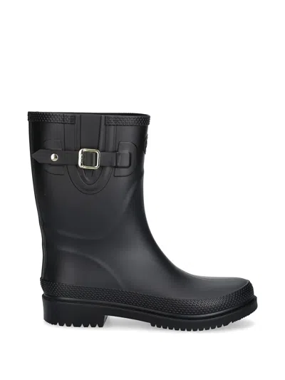 Scholl Chambery Low Buckle-strap Rain Boots In Black