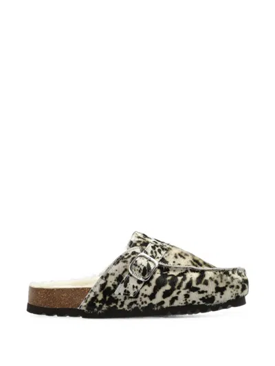Scholl Dakota Animal-print Mules In Black