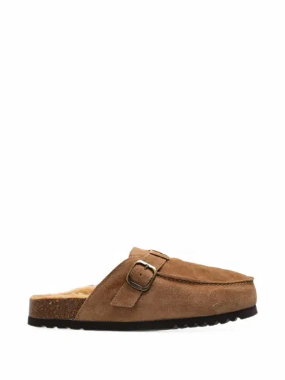 Scholl Dakota Fur Buckle-fastening Mules In Multi