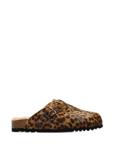 Scholl Fae Leopard-print Mules In Brown