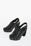 Scholl Hfd Leather Mules With Silver-effect Studs