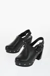Scholl Hfd Leather Mules With Silver-effect Studs In Black
