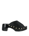 Scholl Iconic Woman Mules & Clogs Black Size 8 Leather In Black