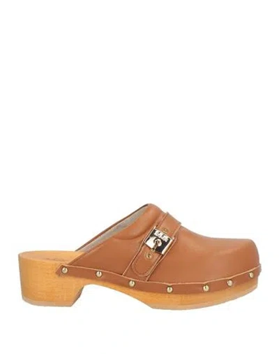Scholl Iconic Woman Mules & Clogs Brown Size 8 Leather
