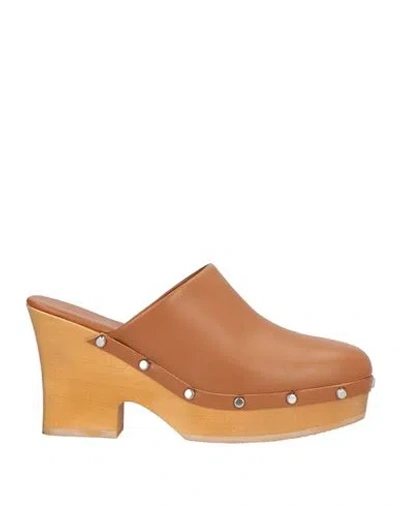 Scholl Iconic Woman Mules & Clogs Brown Size 8 Leather