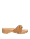 Scholl Iconic Woman Mules & Clogs Camel Size 7 Leather In Sand