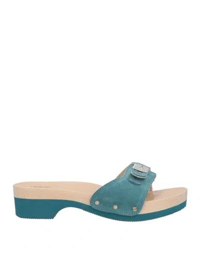 Scholl Iconic Woman Mules & Clogs Deep Teal Size 8 Leather