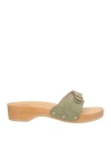 Scholl Iconic Woman Mules & Clogs Sage Green Size 8 Leather