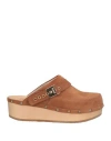 Scholl Iconic Woman Mules & Clogs Tan Size 8 Leather In Brown
