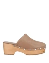 Scholl Iconic Woman Mules & Clogs Taupe Size 8 Leather In Gray