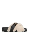 Scholl Iconic Woman Sandals Black Size 8 Leather, Textile Fibers In Multi