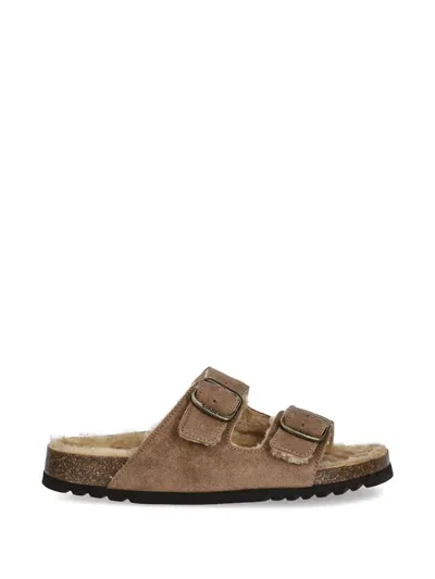Scholl Josephine Buckle Sandals In Brown