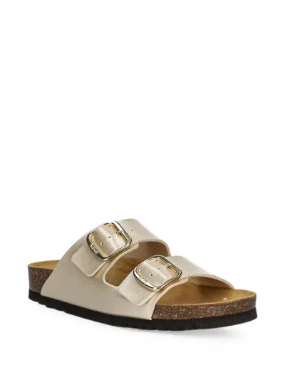 Scholl Josephine Buckle-fastening Flat Sandals In Gold