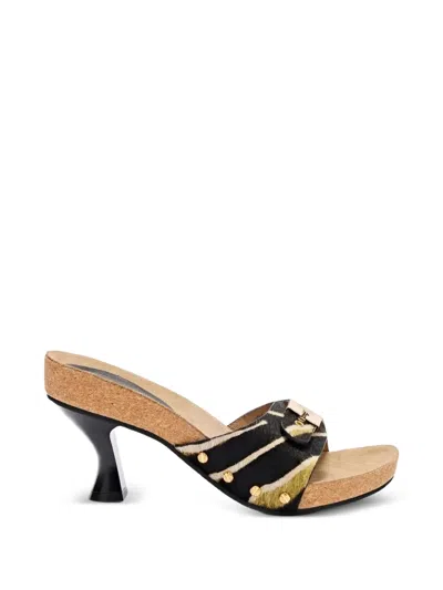 Scholl Luna Zebra-print Sandals In Black