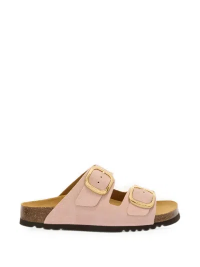 Scholl Noelle Suede Buckle-fastening Sandals In Pink