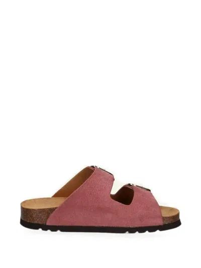 Scholl Noelle Suede Buckle-fastening Sandals In Pink