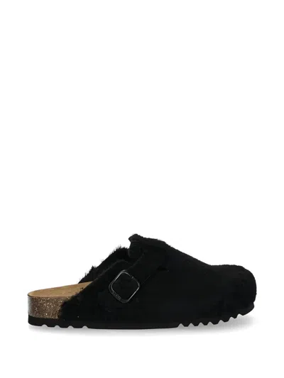 Scholl Oliver Buckle-detail Mules In Black