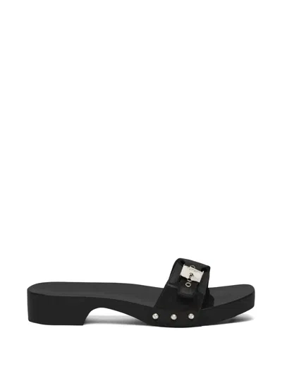 Scholl Patent-leather Buckled Sandals In Black