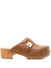 Scholl Pescura 50mm Leather Clogs In Brown