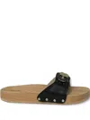 Scholl Pescura Buckle Studded Sandals In Black