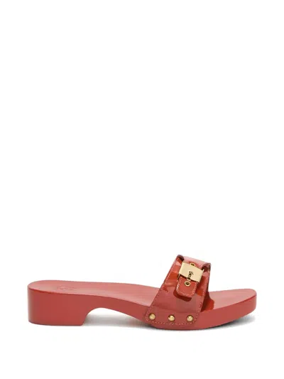 Scholl Pescura Cameron Patent-finish Sandals In Red