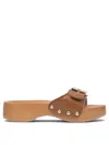 Scholl Pescura Heel Sr Cognac Ltr Ft Sandals Brown