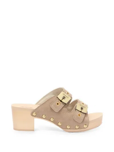 Scholl Pescura Ibiza Suede Sandals In Neutral