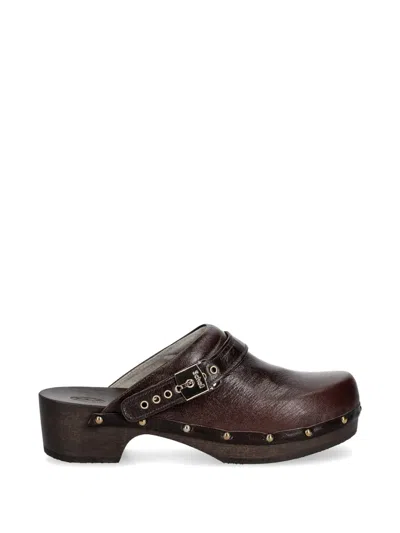 Scholl Studded Buckle Clogs In Multi