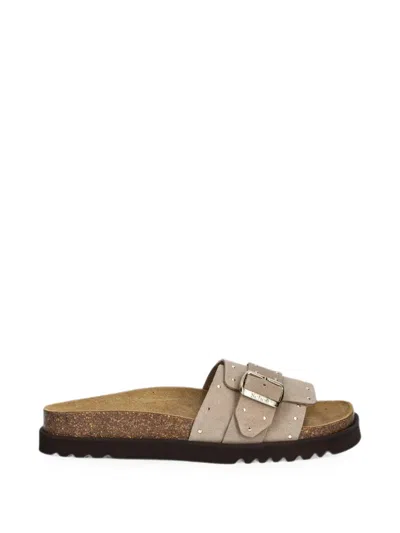 Scholl Studded Buckle-fastening Slides In Multi
