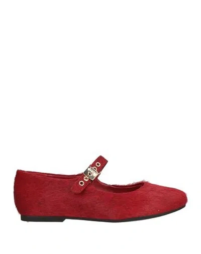 Scholl Woman Ballet Flats Red Size 8 Leather