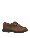 Scholl Woman Lace-up Shoes Brown Size 10 Leather In Brown