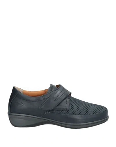 Scholl Woman Loafers Midnight Blue Size 11 Leather, Textile Fibers
