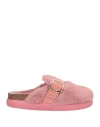 Scholl Woman Mules & Clogs Antique Rose Size 8 Leather, Textile Fibers In Pink