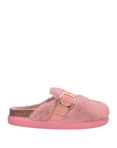 Scholl Woman Mules & Clogs Antique Rose Size 8 Leather, Textile Fibers In Pink