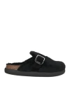 Scholl Woman Mules & Clogs Black Size 10 Leather, Textile Fibers In Black