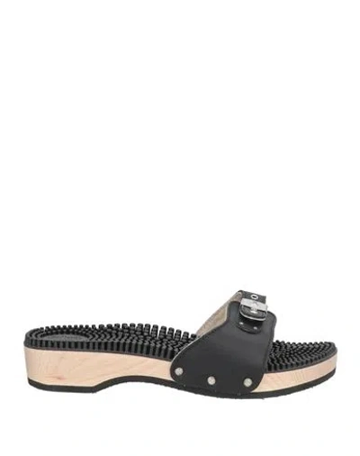 Scholl Woman Mules & Clogs Black Size 12 Leather