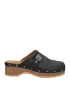 Scholl Woman Mules & Clogs Black Size 8 Leather