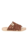 Scholl Woman Mules & Clogs Brown Size 7 Leather In Brown