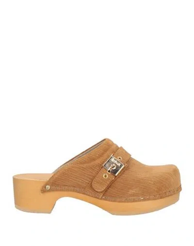 Scholl Woman Mules & Clogs Camel Size 8 Leather