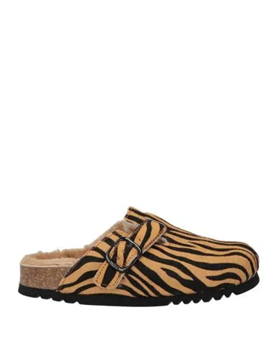 Scholl Woman Mules & Clogs Camel Size 8 Leather In Sand