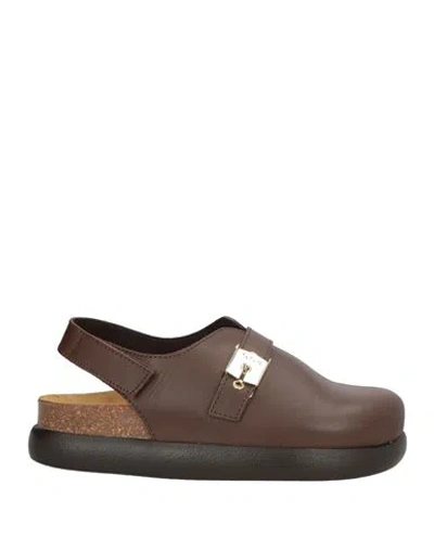 Scholl Woman Mules & Clogs Chocolate Brown Size 8 Leather