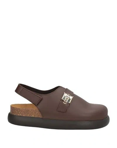 Scholl Woman Mules & Clogs Chocolate Brown Size 8 Leather