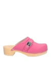 Scholl Woman Mules & Clogs Fuchsia Size 11 Leather In Pink
