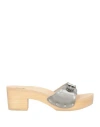 Scholl Woman Mules & Clogs Grey Size 10 Leather