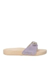 Scholl Woman Mules & Clogs Lilac Size 7 Leather In Purple