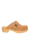 Scholl Woman Mules & Clogs Tan Size 8 Leather In Brown