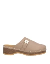 Scholl Woman Mules & Clogs Taupe Size 8 Leather In Gray