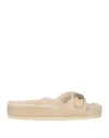 Scholl Woman Sandals Beige Size 8 Leather In Beige